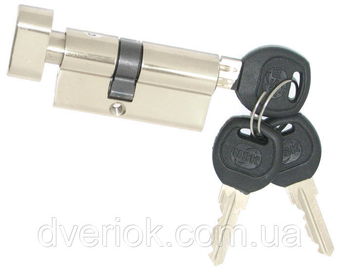 Циліндровий механізм USK 3B-62 (36x26) ключ/поворотник Нікель