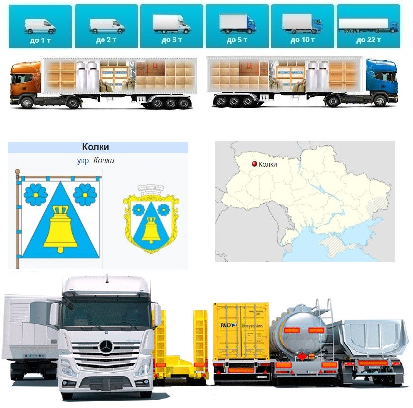Вантажоперевезення  із Колків, у Колки