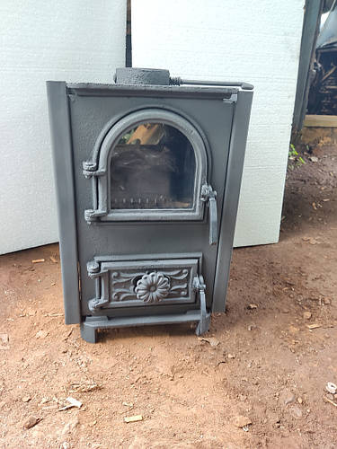 Чугунная печь буржуйка со стеклом отопительная варочная, конвекционное ...