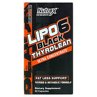 Nutrex, Lipo-6 Black Thyrolean (60 капс.), жиросжигатель