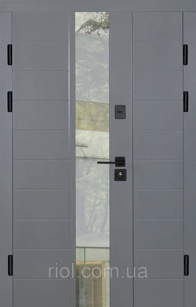 Преміальні полуторні вхідні двері з терморозривом Ufo Ral 5000N, фото 1