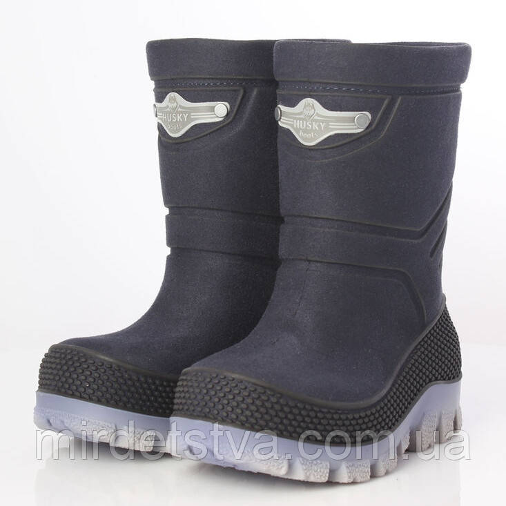 Дитячі зимові непромокаючі чоботи на хутрі для дитини Husky Alisa Line синій розміри 25-36