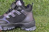 Дитячі демісезонні черевики для дівчинки на флісі чорні р29 18.5 см, фото 5