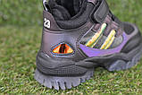 Дитячі демісезонні черевики для дівчинки на флісі чорні р29 18.5 см, фото 6