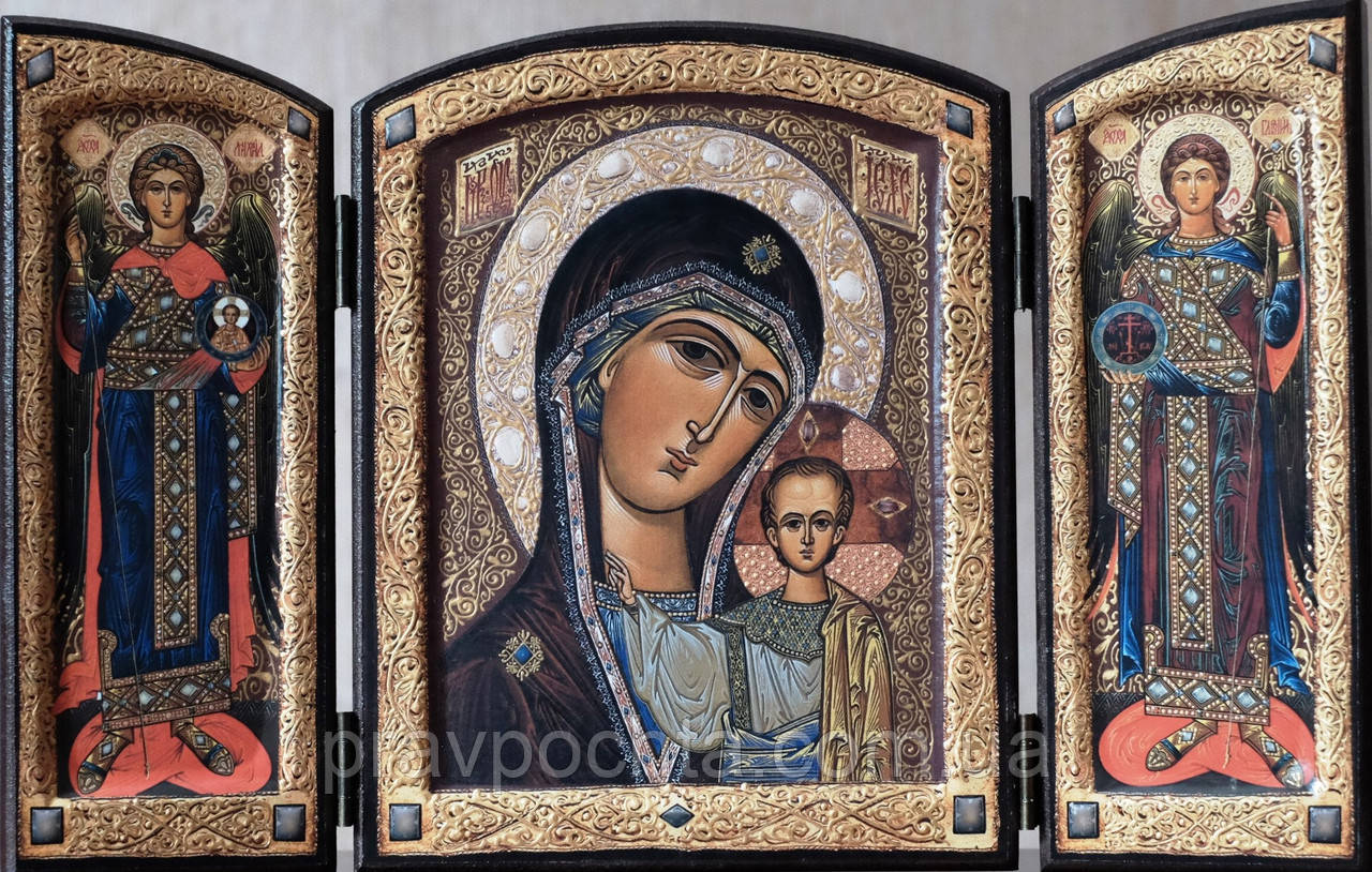 Складень: Казанська ікона Божої Матері, Арх. Михайло, Арх. Гаврило