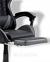 Крісло геймерське Prestige 730 чорно-фіолетове ігрове з підставкою для ніг, фото 6