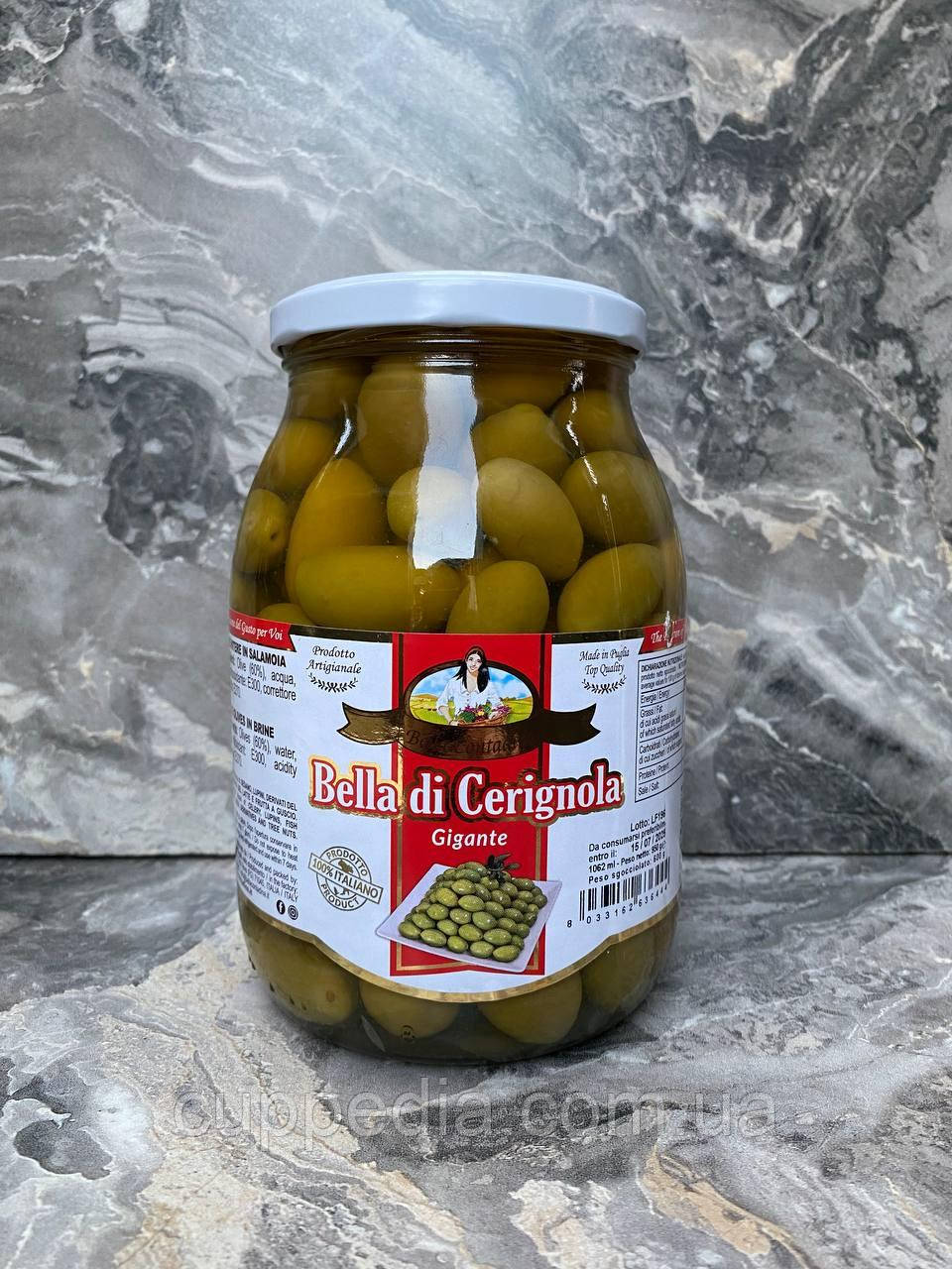 Оливки гіганти Italcarciofi Olive Verdi Bella di cerignola 600 грм