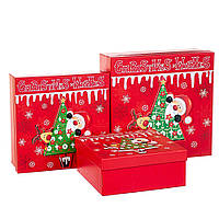 Набор из 3 картонных коробок 28*28*11 для новогодних подарков