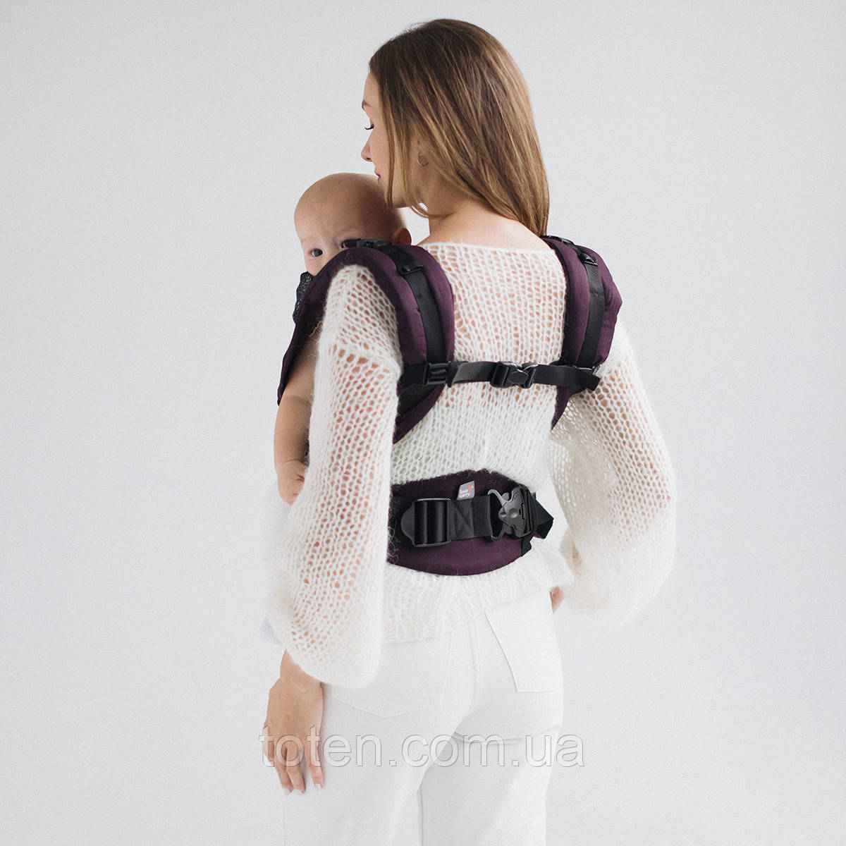 Сумка слинг рюкзак переноски для новорожденных пурпурный Love & Carry AIR Галактика - фото 3 - id-p1669492454