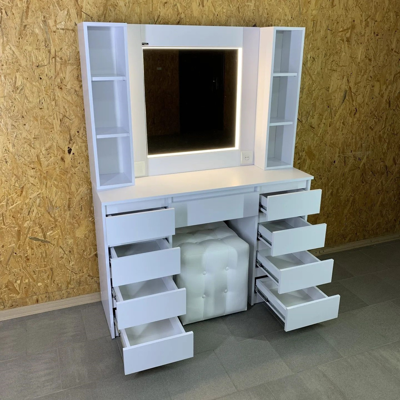 Купить Косметический столик с led подсветкой, 9 ящиков, 2 полочки, цена ...