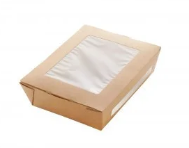 Бокс паперовий КРАФТ із віконцем 190*150*50мм.