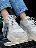 Кросівки жіночі Balenciaga Triple S Beige бежеві демісезонні повсякденні на масивній підошві, фото 6