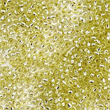 78253 Чеський бісер Preciosa 10 для вишивання Бісер зелений бірюзовий оливковий алебастровий прозорий, фото 2