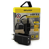 Адаптер зарядный сетевой Awei C3 5V 2.1A 2 USB