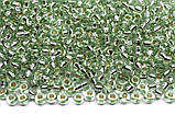 78262 Чеський бісер Preciosa 10 для вишивання Бісер зелений бірюзовий оливковий алебастровий прозорий, фото 2