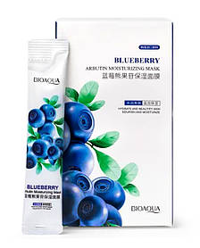 Зволожуюча маска для обличчя з чорничним арбутином BIOAQUA Blueberry, 4 мл. х 20 шт.