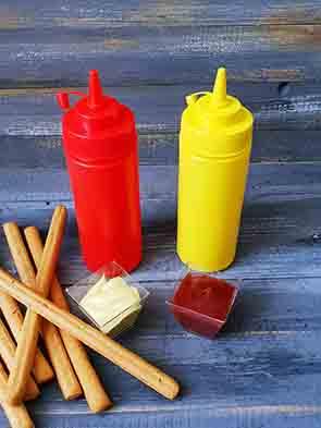 Пляшка для соусів 480 мл, прозора, з носиком, м'яка