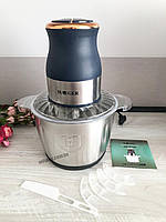 Кухонный блендер измельчитель на 3 л с металлической чашей Haeger HG-7021 для мяса, овощей и фруктов
