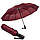 Парасолька складана KAFA 12 спиць з великим куполом, повний автомат, система антивітер, бордовий (3260), фото 8