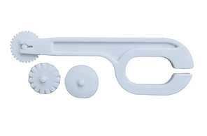 Роликовий ніж для мастики зі змінними насадками Колесо кондитерське для нарізки мастики L 12 cm.