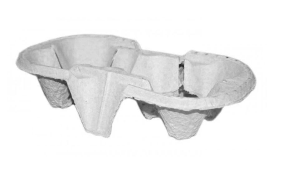 Холдер-тримач для 2-х склянок паперовий | Білий 193*108*42мм