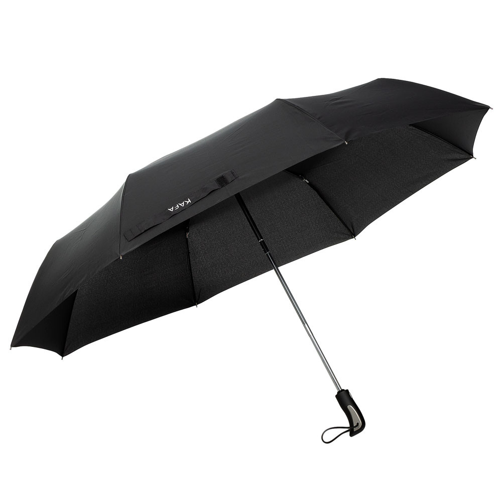 Фирменный зонт мужской KAFA с большим куполом 122 см, автомат, антиветер, черный - фото 5 - id-p1120968842