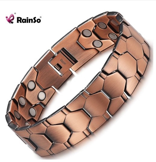 Браслет чоловічий магнітний мідний на руку, фото 1