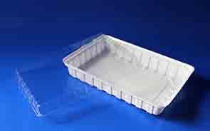 Контейнер одноразовий 278х195 мм. h = 40 мм. 1500 мл. білий Кр.0554