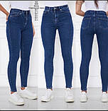 Джинси Zeo basic жіночі скіні щільні висока посадка 28 сині, фото 2