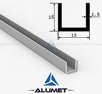 Швеллер алюминиевый 15х15х1.5 мм без покрытия ПАС-2042