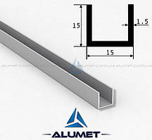 Швелер алюмінієвий 15х15х1.5 мм без покриття ПАС-2042