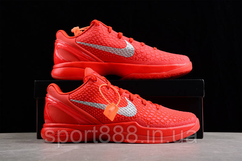 Eur41-46 Кобі 6 KOBE VI PRO RED/WOLF GREY/RED "REVERSE GRINCH" чоловічі баскетбольні кросівки, фото 1