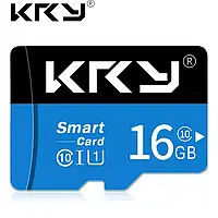 Карта памяти, Флешка TF card MicroSD 16GB Class 10 + SD Adapter микро сд 16 гб для телефона, планшета KRY-Y16