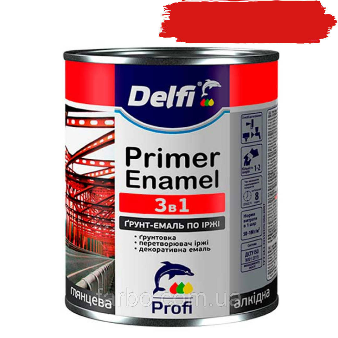 Ґрунт-емаль по іржі 3 в 1 Delfi червона 2.8кг