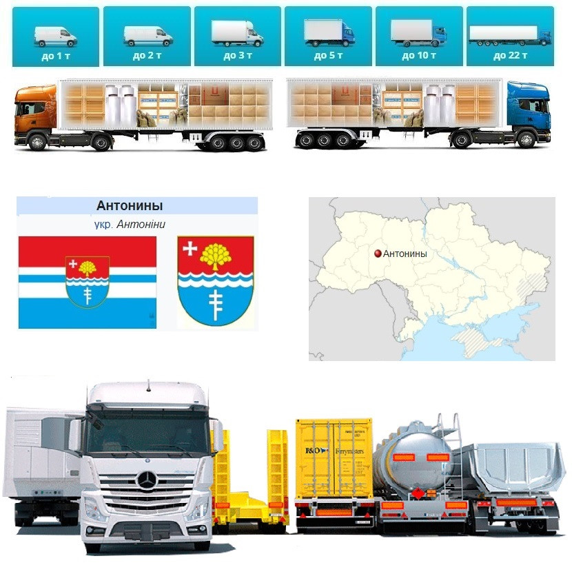 Вантажоперевезення із Антоніна в Антоніни