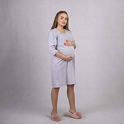 Тепла жіноча нічна сорочка для вагітних та годуючих мам