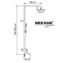 Душова колона верхній душ із змішувачем Mixxus NOX-009-J Чорний, фото 5
