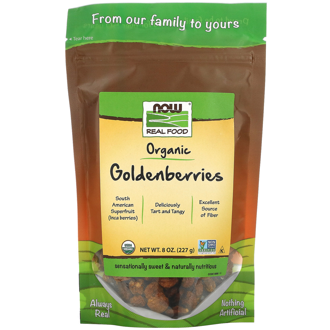 Now Foods, Real Food, Сертифікований органічний фізаліс, 8 унцій (227 г), Київ