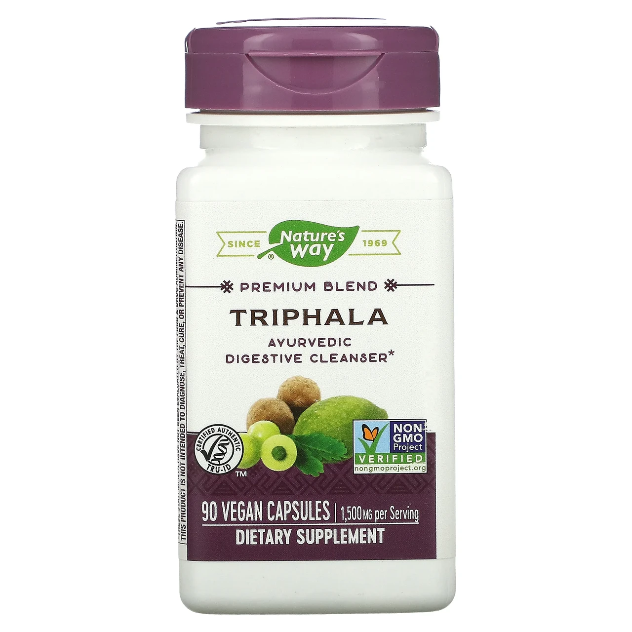 Nature's Way, Triphala, суміш преміальної якості, 500 мг, 90 капсул вегетаріанських, Київ