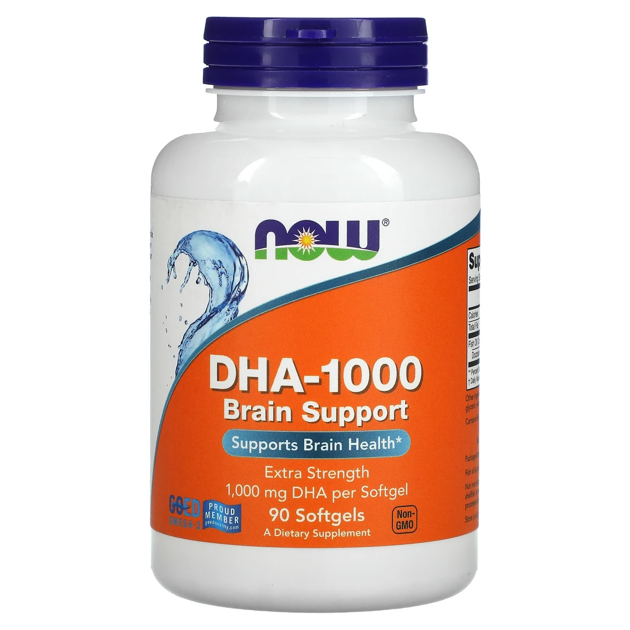 Now Foods, DHA-1000 для поліпшення роботи мозку, з підвищеною силою дії, 1000 мг, 90 м'яких таблеток, Київ