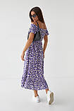 Жіноче довге плаття з еластичною талією і вололом ESPERI - фіолетовий колір, L (єсть розмірів), фото 2
