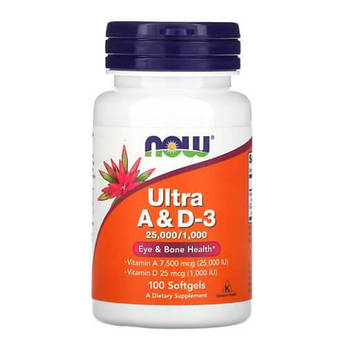 NOW Ultra A & D3 100 капсул