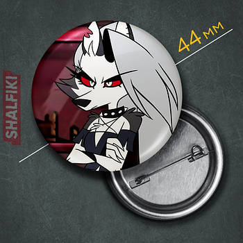 "Луна (Пекельний бос / Helluva boss)" значок круглий на булавці Ø44 мм