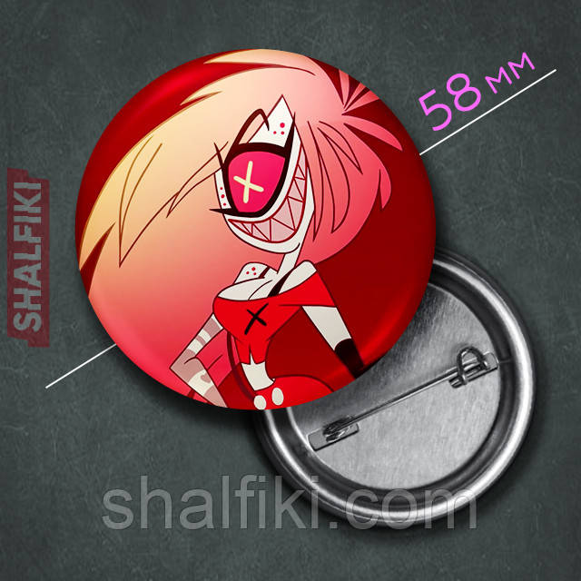 "Черрі Бомб (Готель Газбін / Hazbin hotel)" значок круглий на булавці Ø58 мм, фото 1