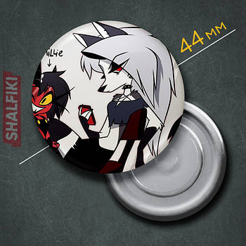 "Луна (Пекельний бос / Helluva boss)" магніт круглий Ø44 мм