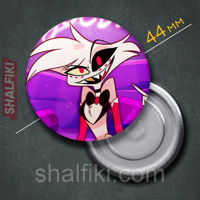 "Енджел Даст (Готель Газбін / Hazbin hotel)" магніт круглий Ø44 мм, фото 1