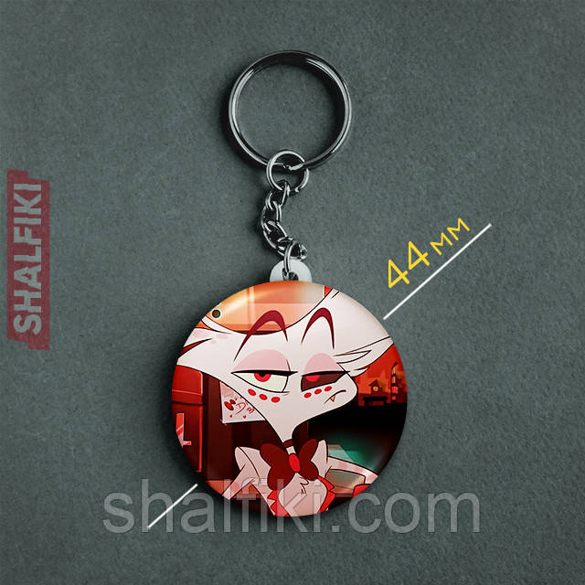 "Енджел Даст (Готель Газбін / Hazbin hotel)" брелок круглий Ø44 мм, фото 1