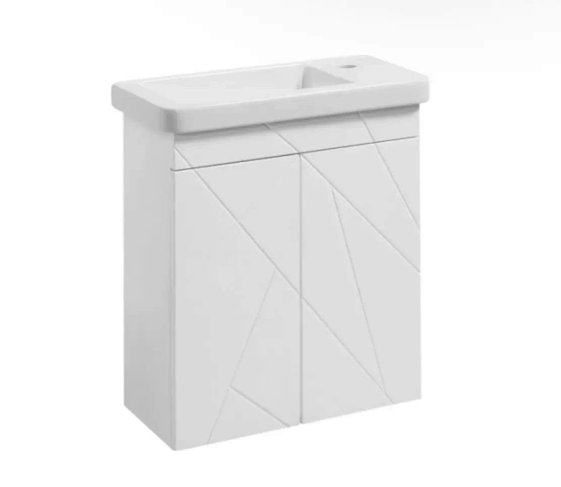 Тумба підвісна Аура біла 60 см з умивальником