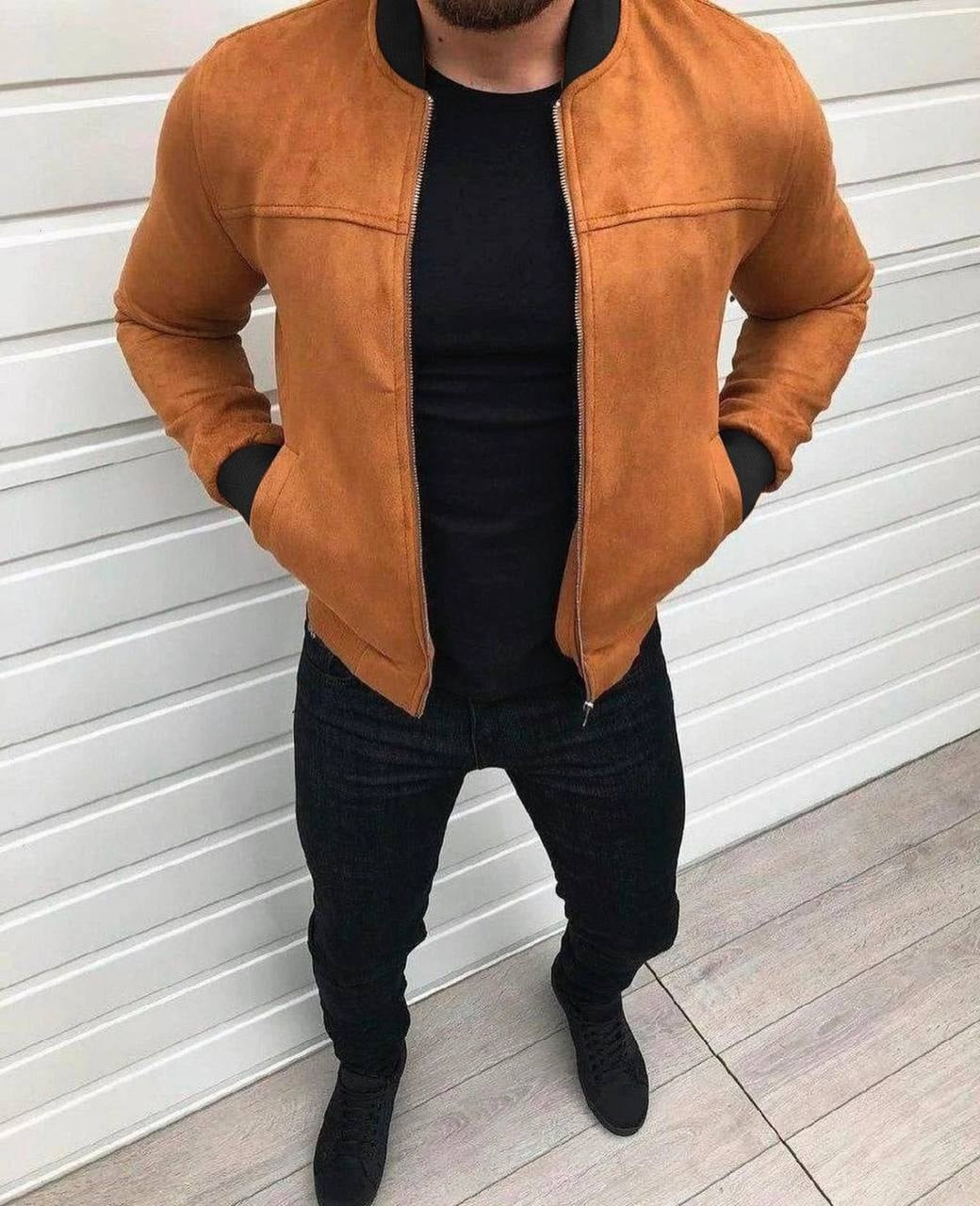 Куртка-бомбер чоловічий коричневого кольору One-Point
