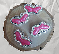 Заколки для платка "Бабочки", розового цвета